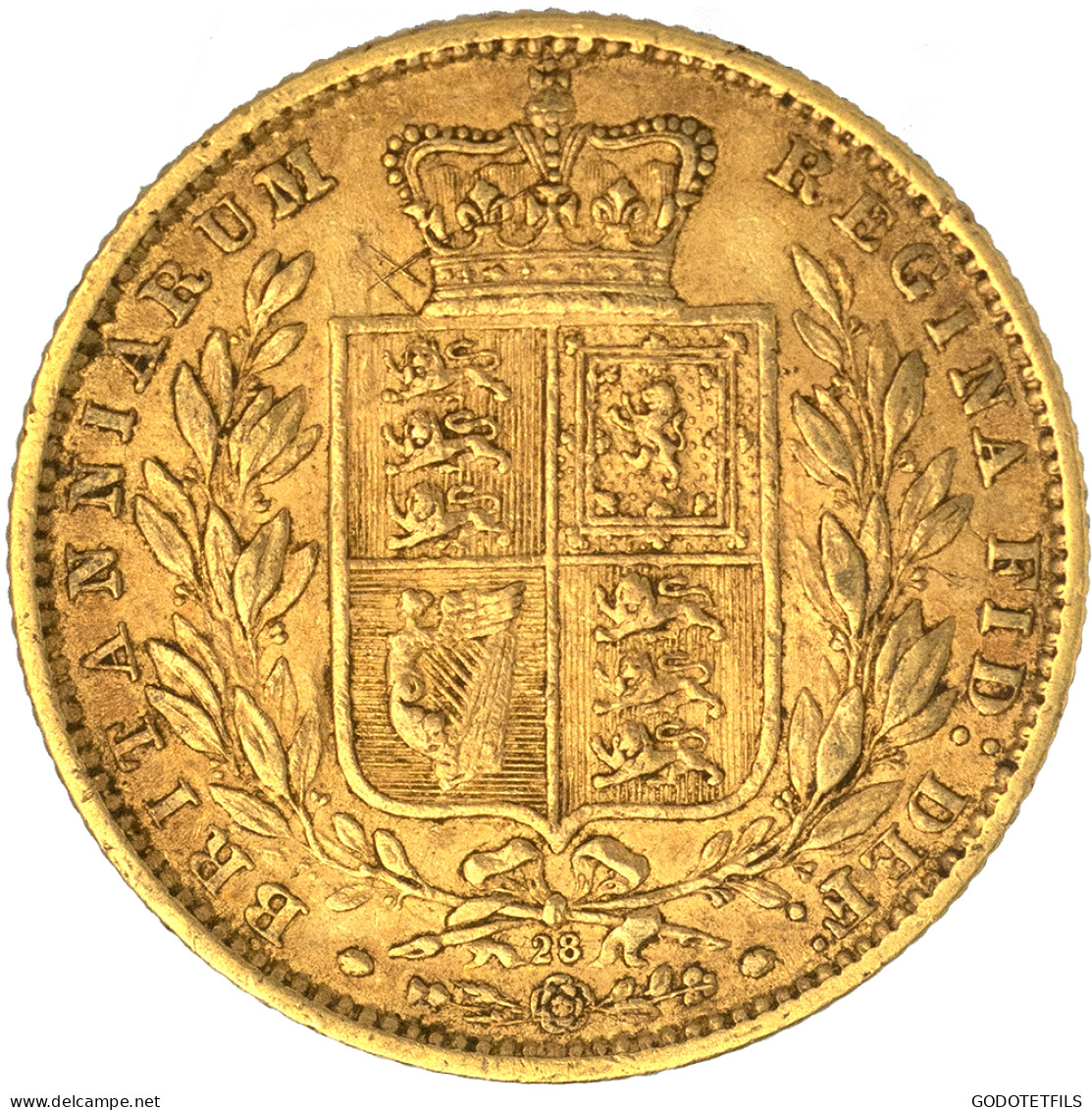 Royaume-Uni-Souverain Victoria  1864 Londres - 1 Sovereign