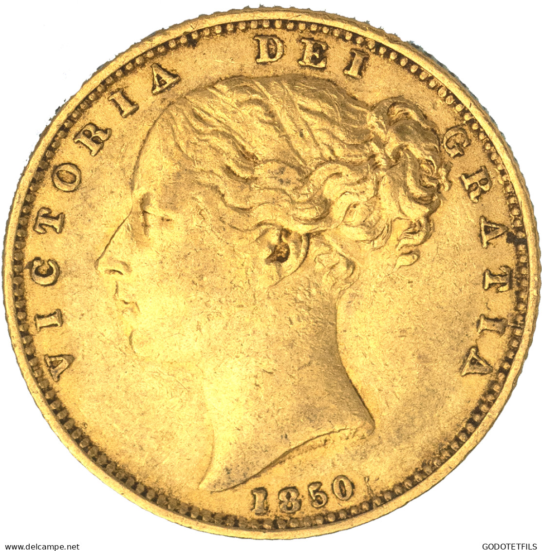 Royaume-Uni-Souverain Victoria  1850 Londres - 1 Sovereign