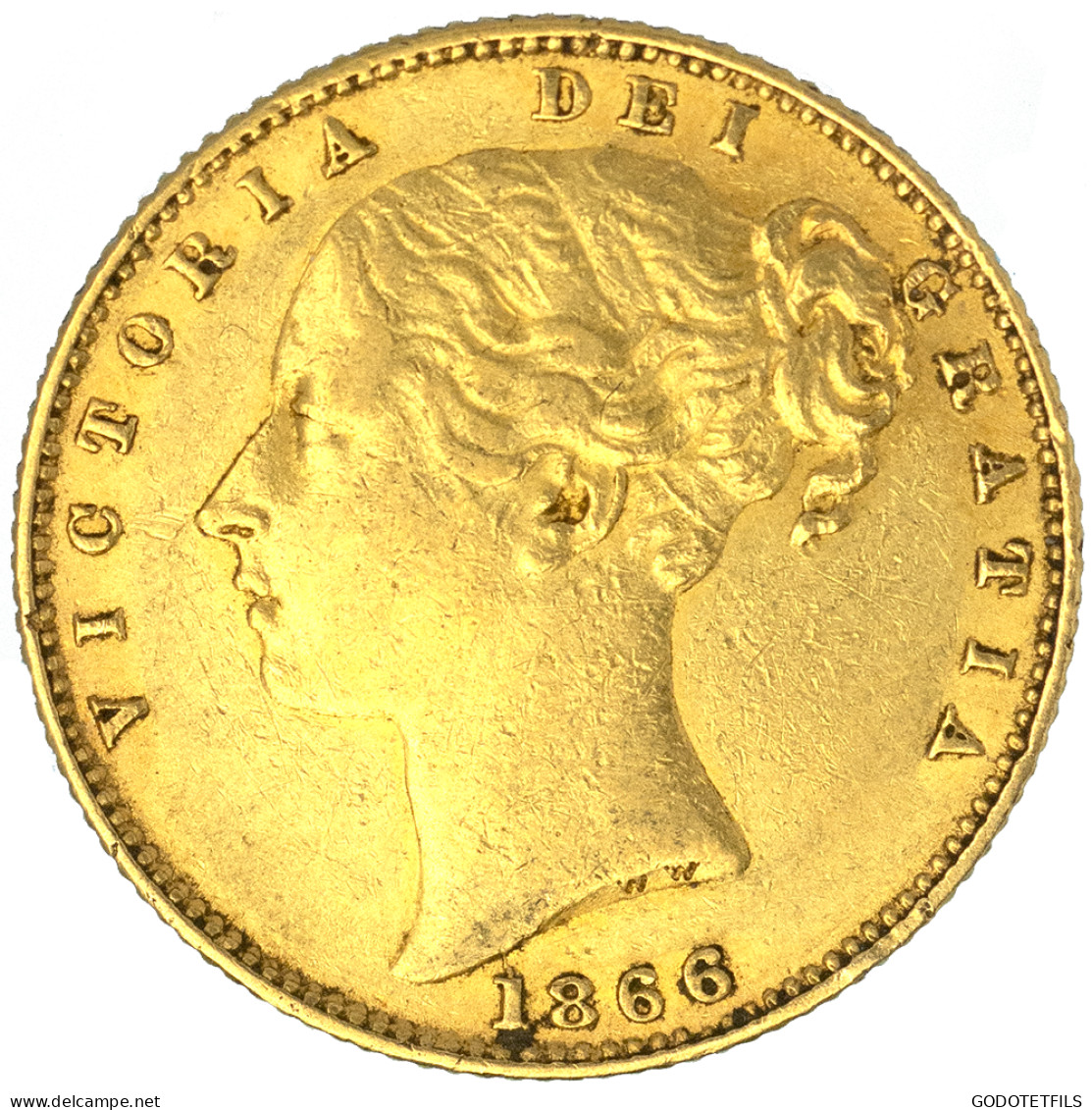 Royaume-Uni-Souverain Victoria  1866 Londres - 1 Sovereign