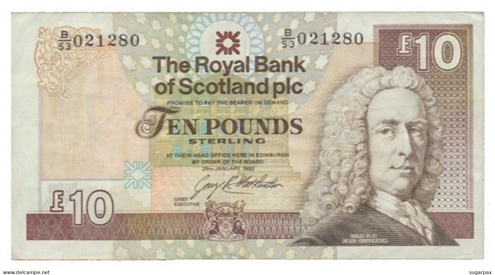 Scotland - 10 Pounds - 28.01.1992 - Pick 353.a1 - Serie B/53 - The Royal Bank Of Scotland Plc - United Kingdom - 10 Pounds