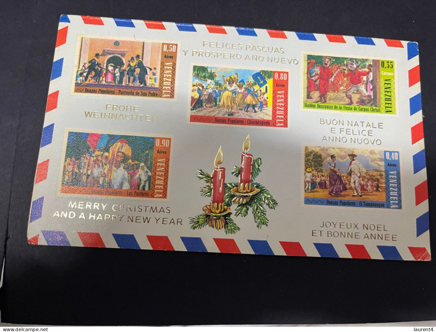15-2-2024 (4 X 19) Venezuela (Christmas Card) With Cinderella Stamps Reproduction - Venezuela