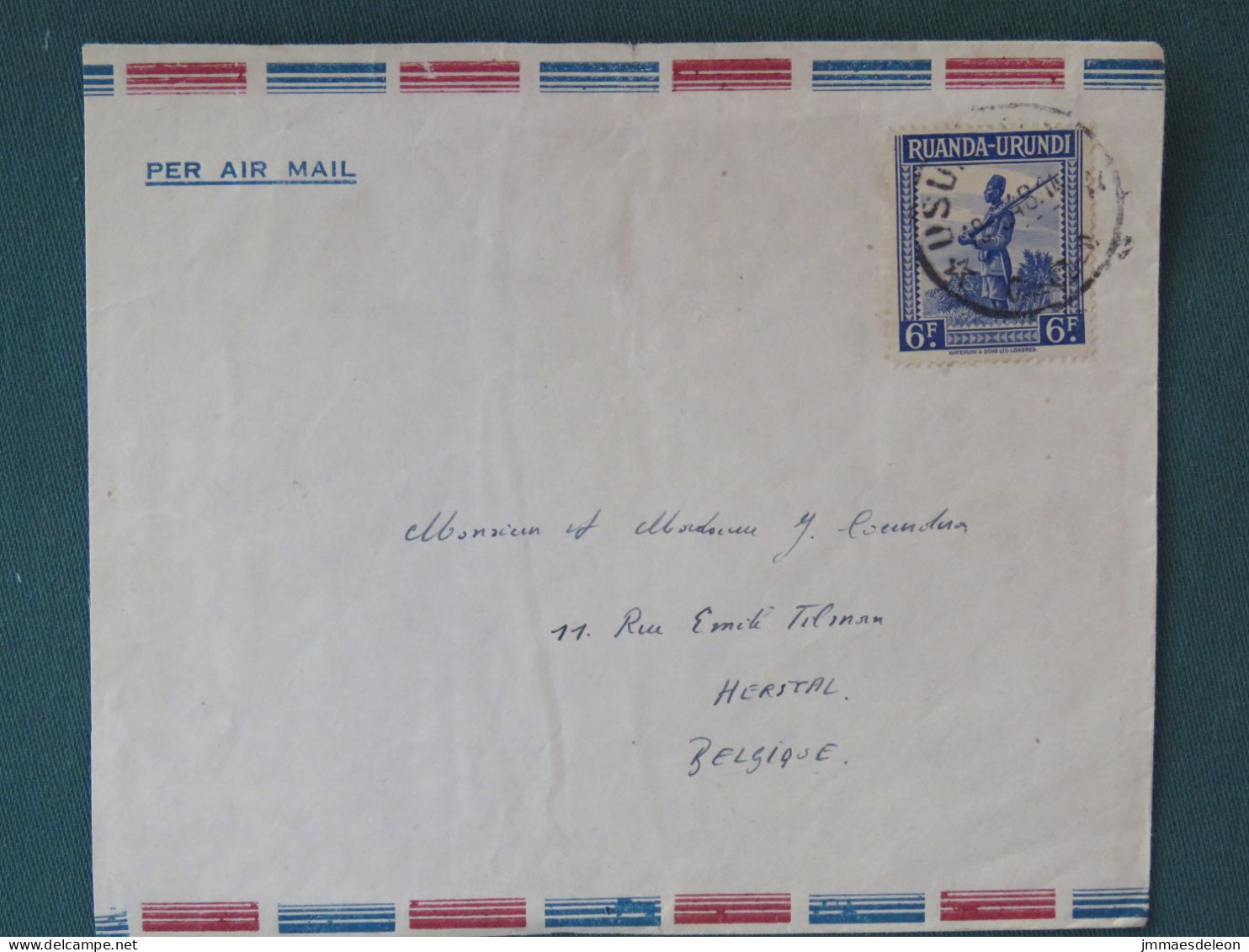 Ruanda Urundi 1948 Cover To Belgium - Soldier - Lettres & Documents