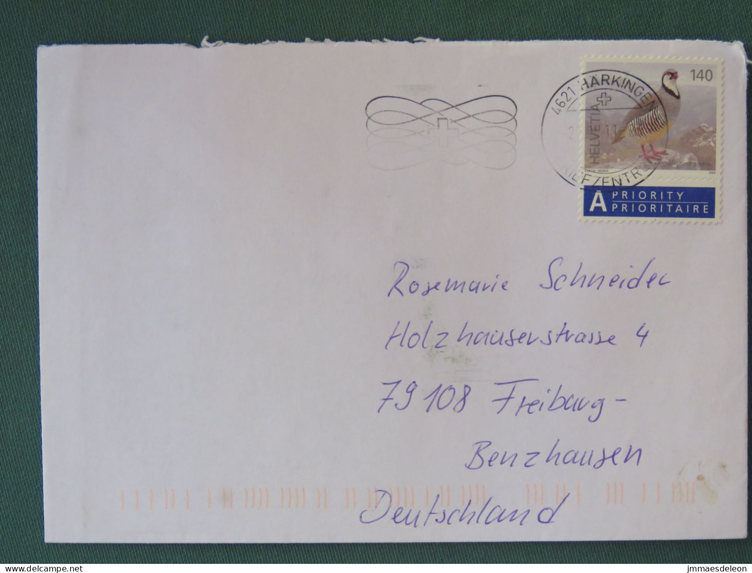 Switzerland 2009 Cover To Germany - Bird - Lettres & Documents