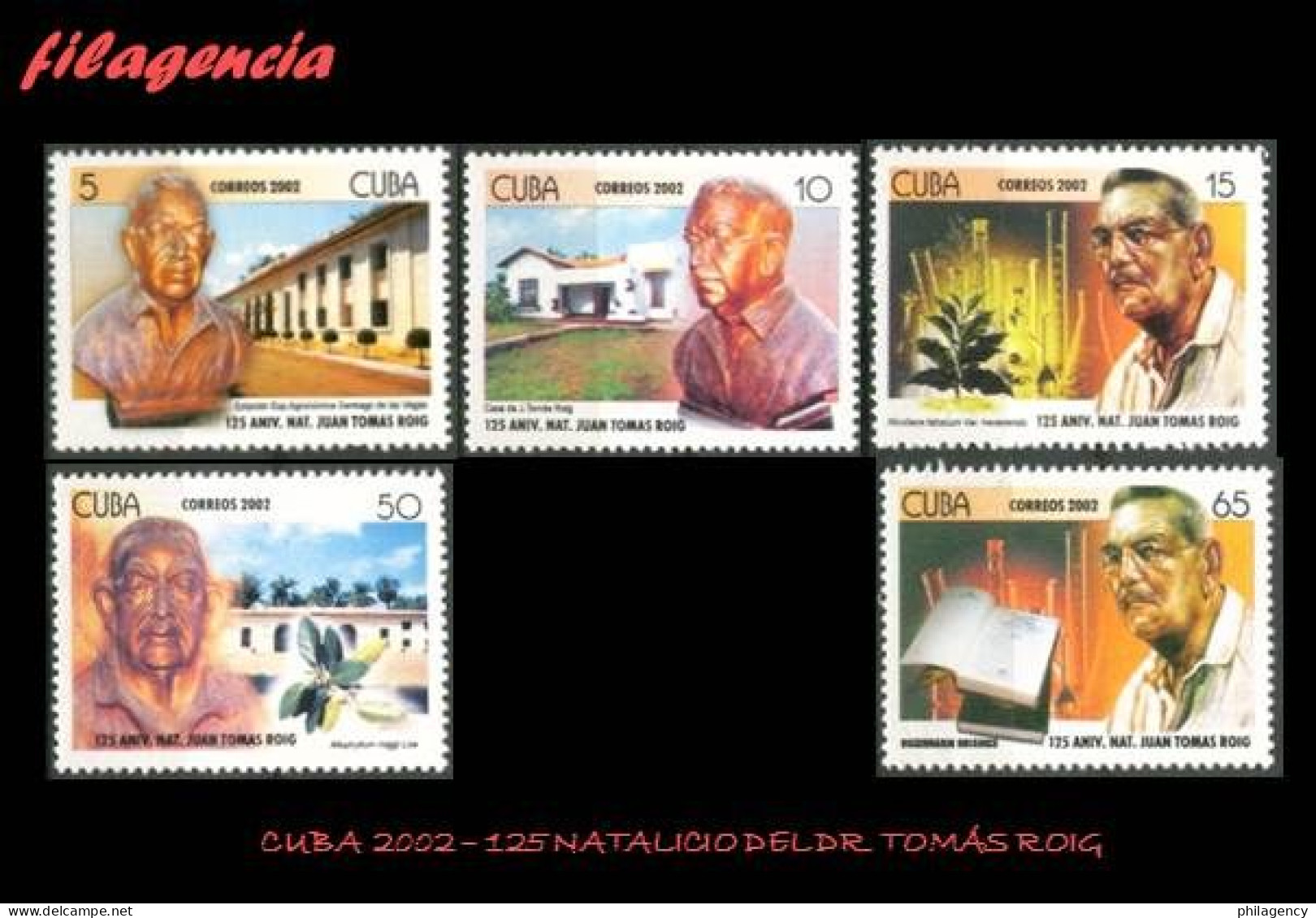 CUBA MINT. 2002-08 CENTENARIO DEL BOTÁNICO CUBANO JUAN TOMÁS ROIG - Nuevos