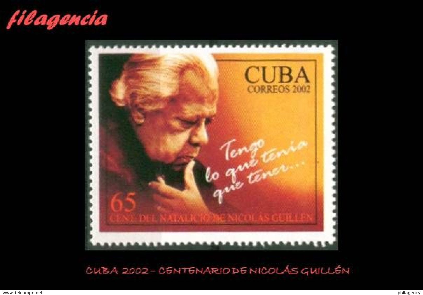 CUBA MINT. 2002-12 CENTENARIO DEL POETA NACIONAL NICOLÁS GUILLÉN - Nuevos