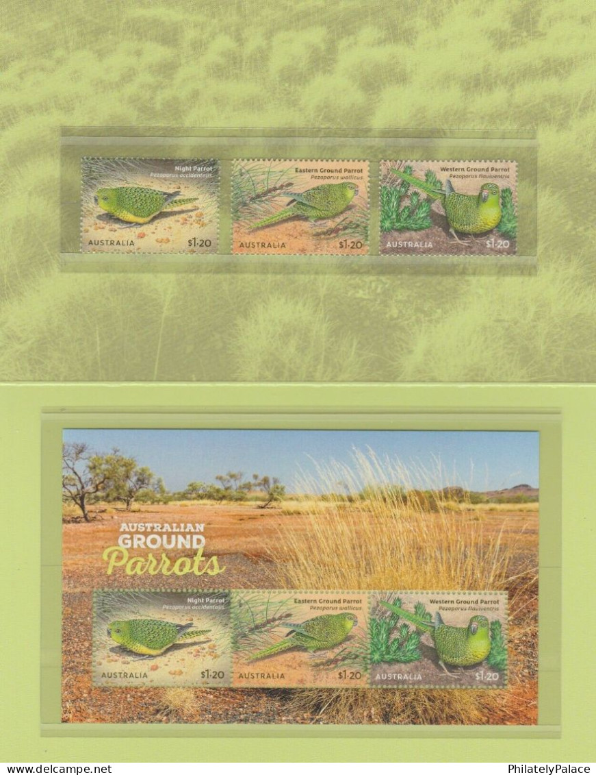 AUSTRALIA 2024 Aussie Birds, GROUND PARROTS, Set & MINISHEET MNH In STAMP PACK (**) - Ungebraucht