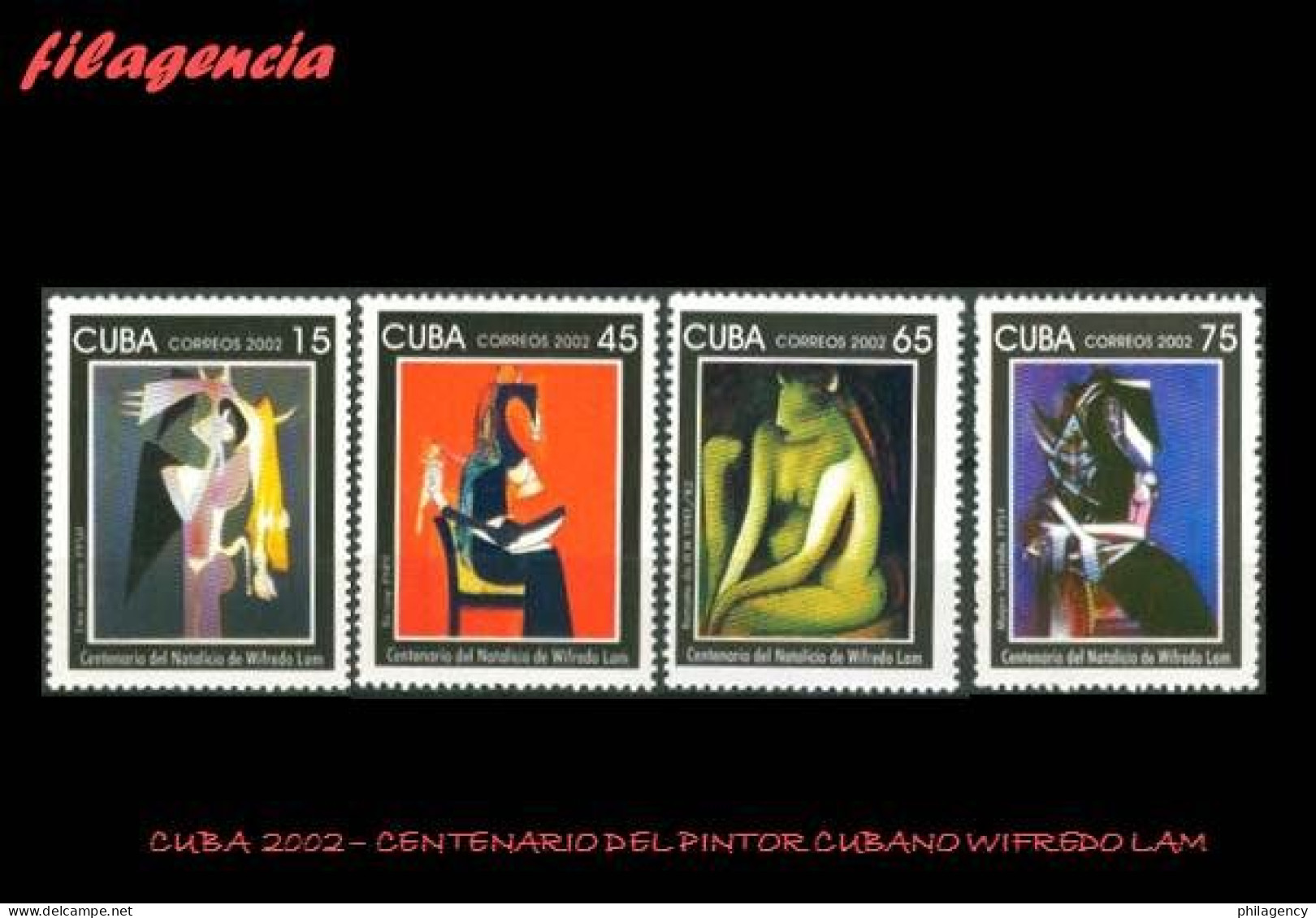 CUBA MINT. 2002-25 CENTENARIO DEL PINTOR CUBANO WIFREDO LAM - Nuevos