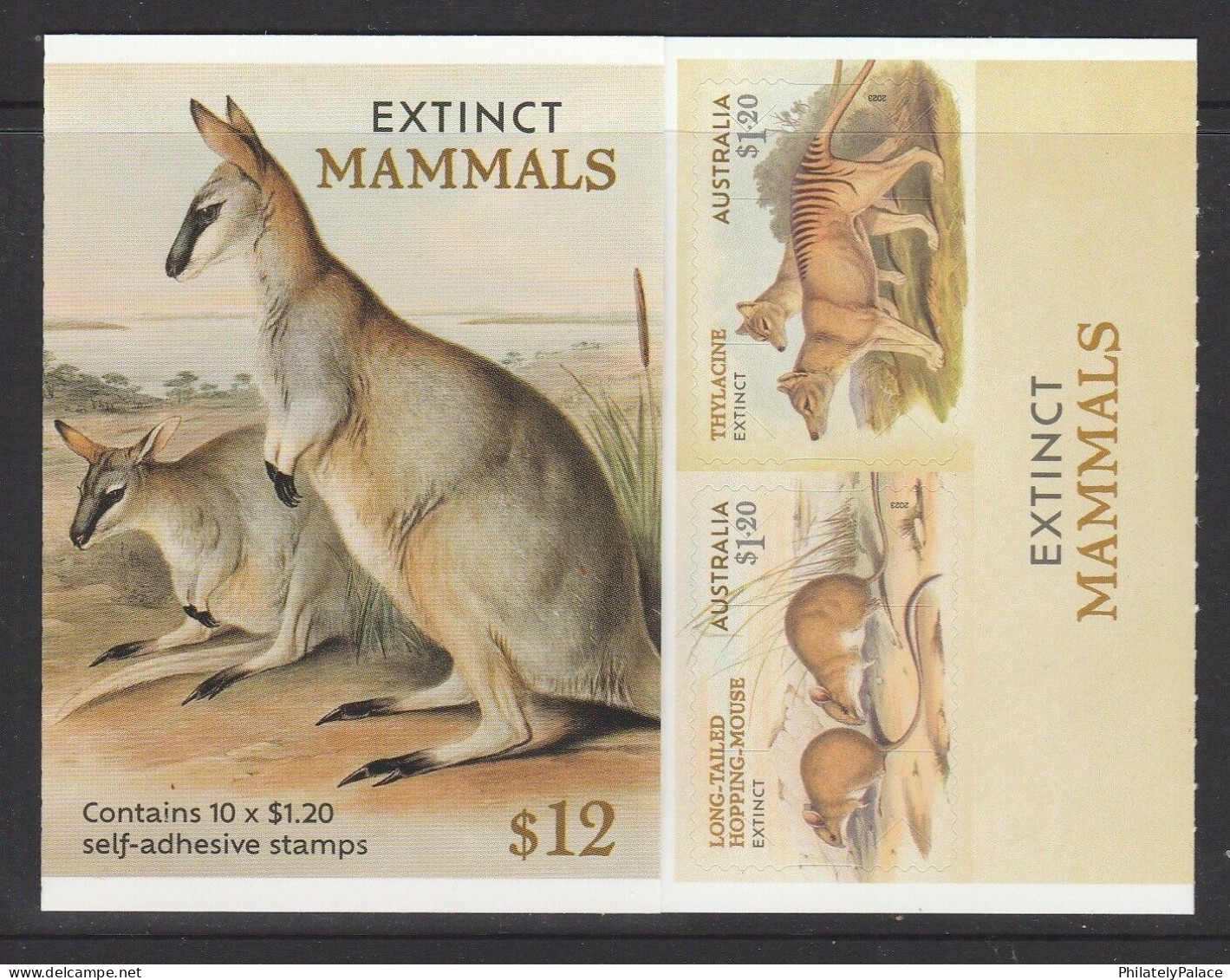 AUSTRALIA 2023 Extinct Mammals,Toolache Wallaby,Thylacinus,Long-tailed Mouse, BOOKLET MINT , MNH (**) - Nuovi