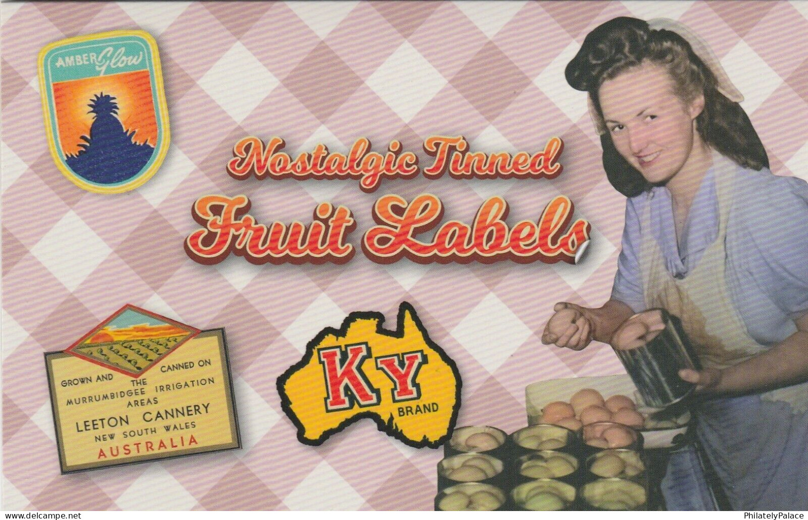 AUSTRALIA 2024 Nostalgic Tinned FRUIT LABELS SET,Pineapple,Peach,Pear, MINISHEET ,STAMP PACK MNH (**) - Neufs