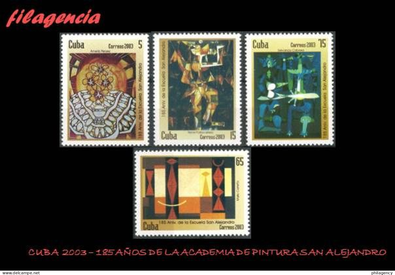 CUBA MINT. 2003-02 185 AÑOS DE LA ACADEMIA NACIONAL DE BELLAS ARTES SAN ALEJANDRO. PINTURAS - Nuevos