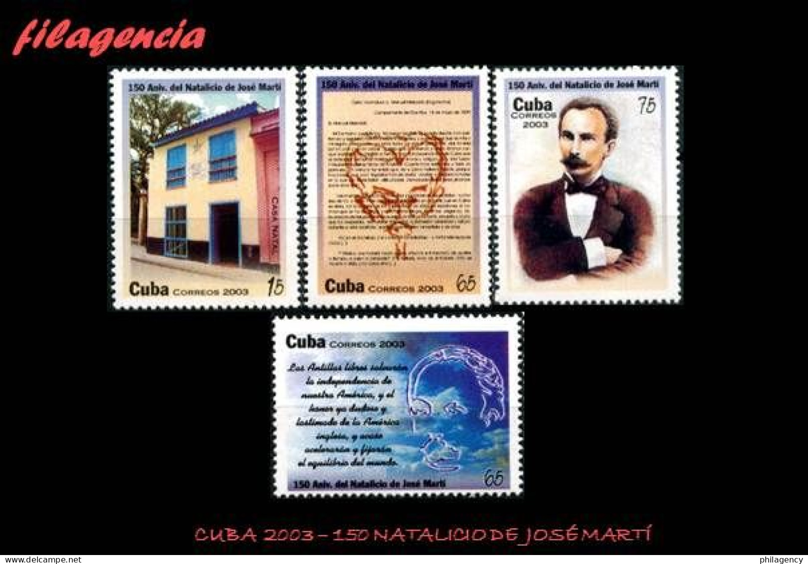 CUBA MINT. 2003-03 SESQUICENTENARIO DE JOSÉ MARTÍ - Nuevos