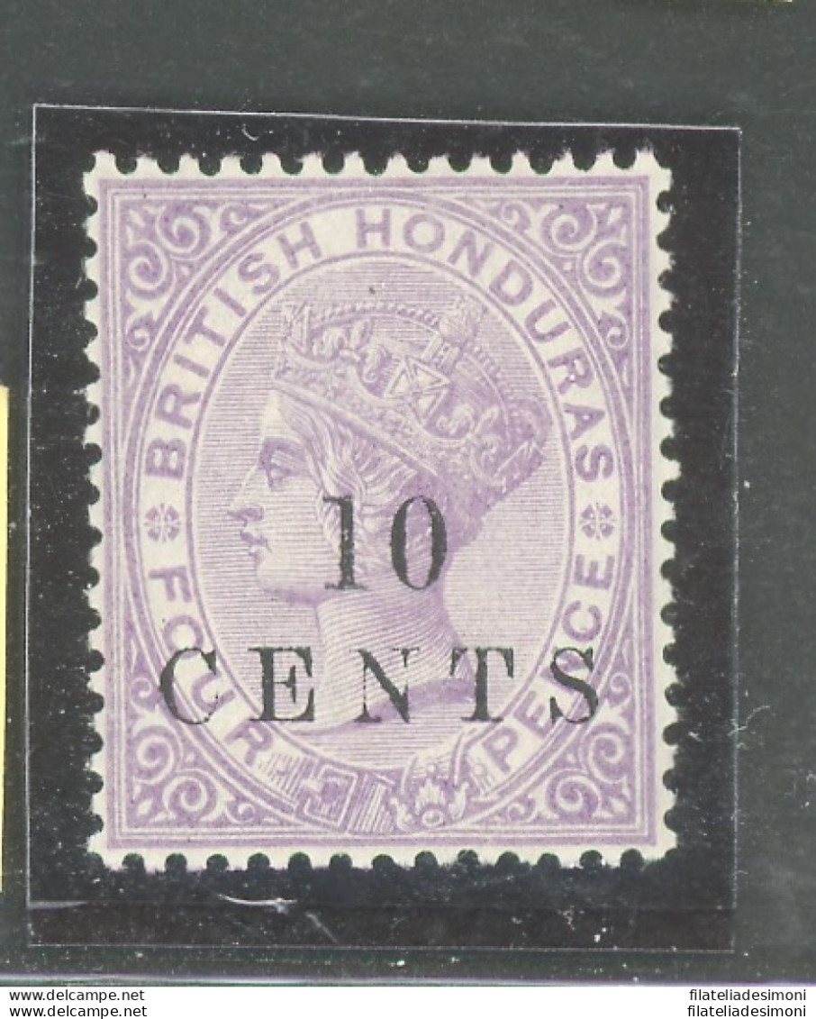 1888 BRITISH HONDURAS, Stanley Gibbons N. 28 - 10 Cent On 4d. Mauve - MLH* - Sonstige & Ohne Zuordnung