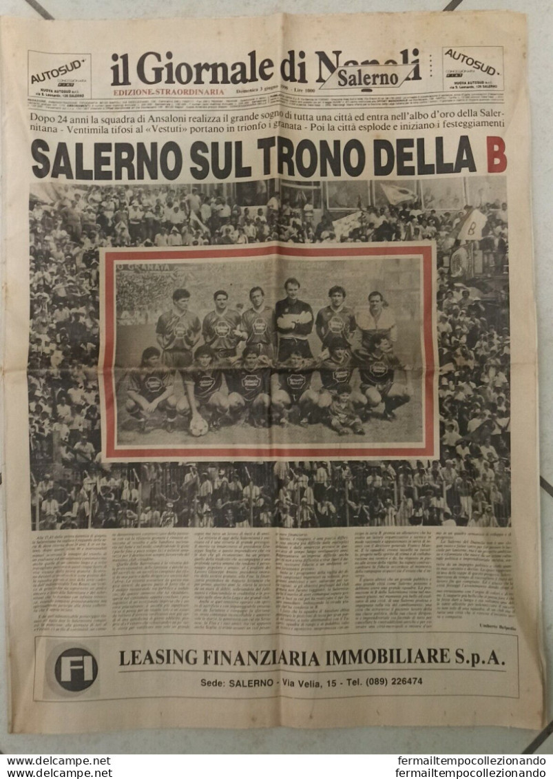 Bf Calcio Il Girnale Di Salerno Salerniatana Sul Trono Della B Formazione 1990 - Livres