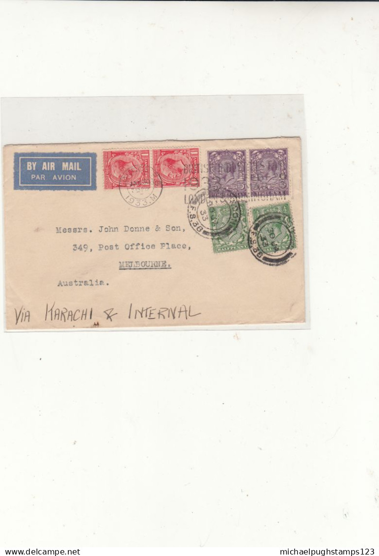 G.B. / 1933 Airmail / Australia - Ohne Zuordnung