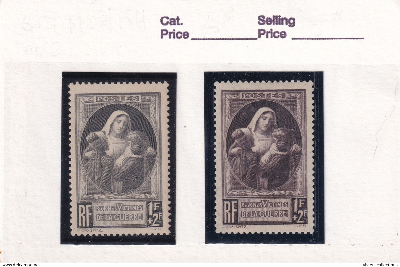 Variété France 1940 N° 465 Gris Noir Au Lieu De Brun Lilas Neuf ** + Normal Neuf * - Unused Stamps