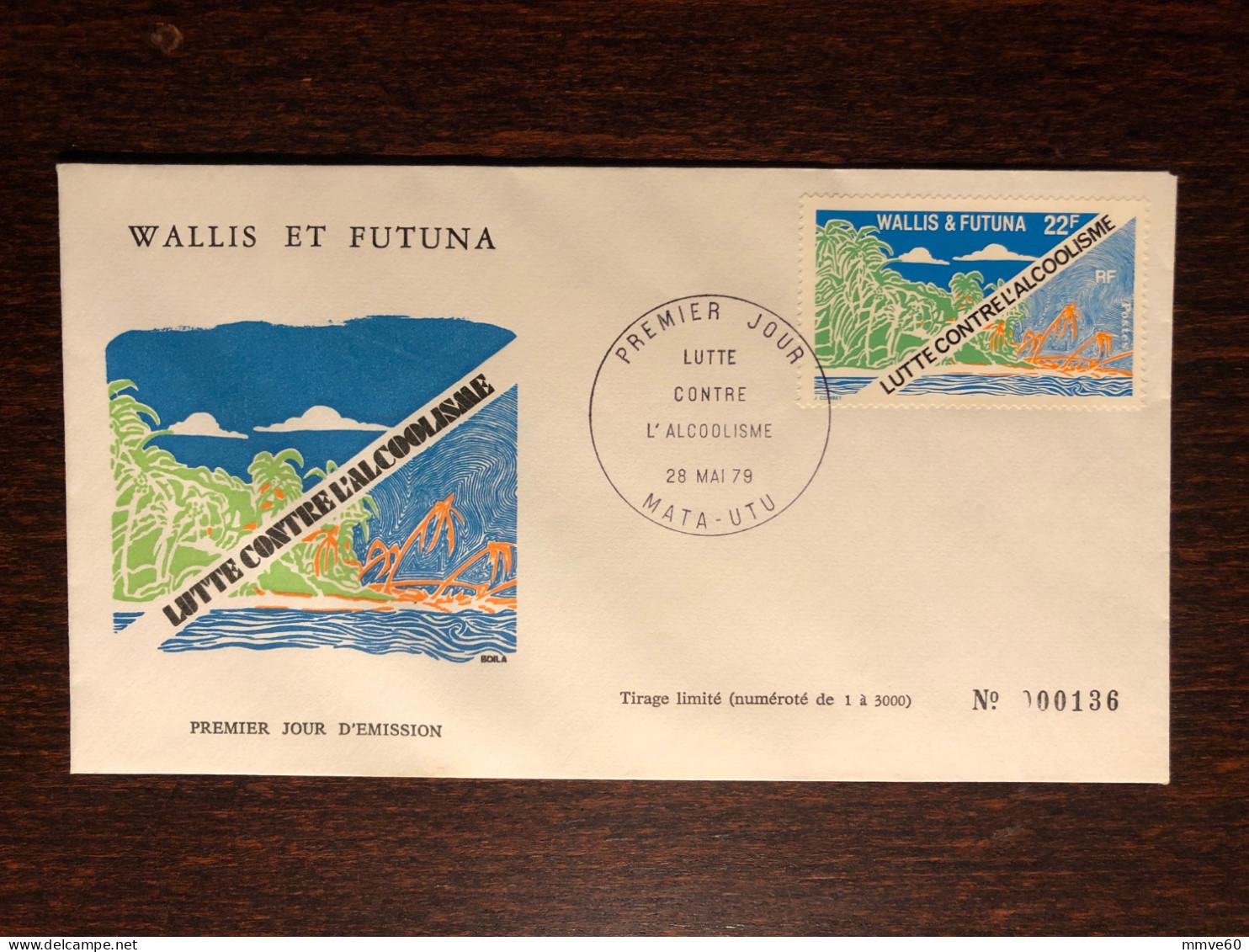 WALLIS & FUTUNA FDC COVER 1979 YEAR ALCOHOLISM HEALTH MEDICINE STAMPS - Brieven En Documenten