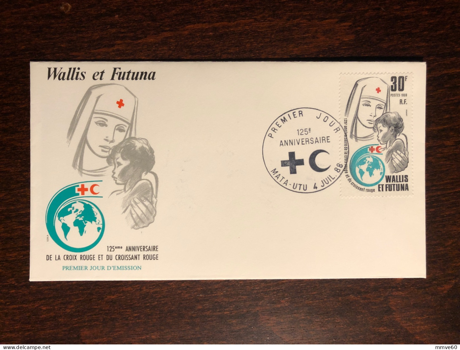 WALLIS & FUTUNA FDC COVER 1988 YEAR RED CROSS HEALTH MEDICINE STAMPS - Covers & Documents