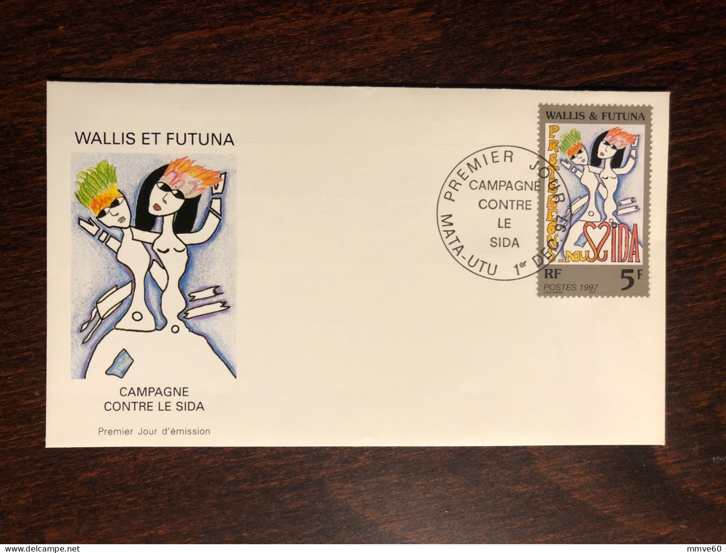 WALLIS & FUTUNA FDC COVER 1997 YEAR AIDS SIDA HEALTH MEDICINE STAMPS - Briefe U. Dokumente