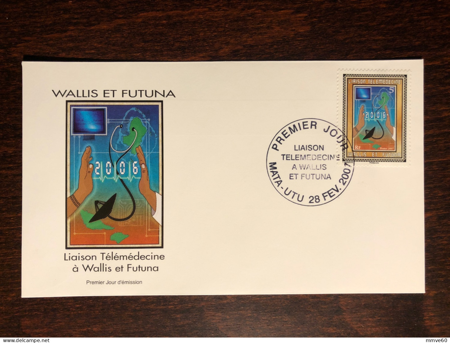 WALLIS & FUTUNA FDC COVER 2007 YEAR TELEMEDICINE HEALTH MEDICINE STAMPS - Covers & Documents