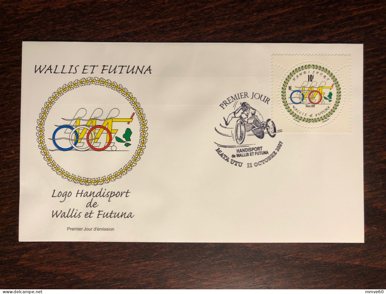 WALLIS & FUTUNA FDC COVER 2007 YEAR DISABLED SPORT HEALTH MEDICINE STAMPS - Covers & Documents