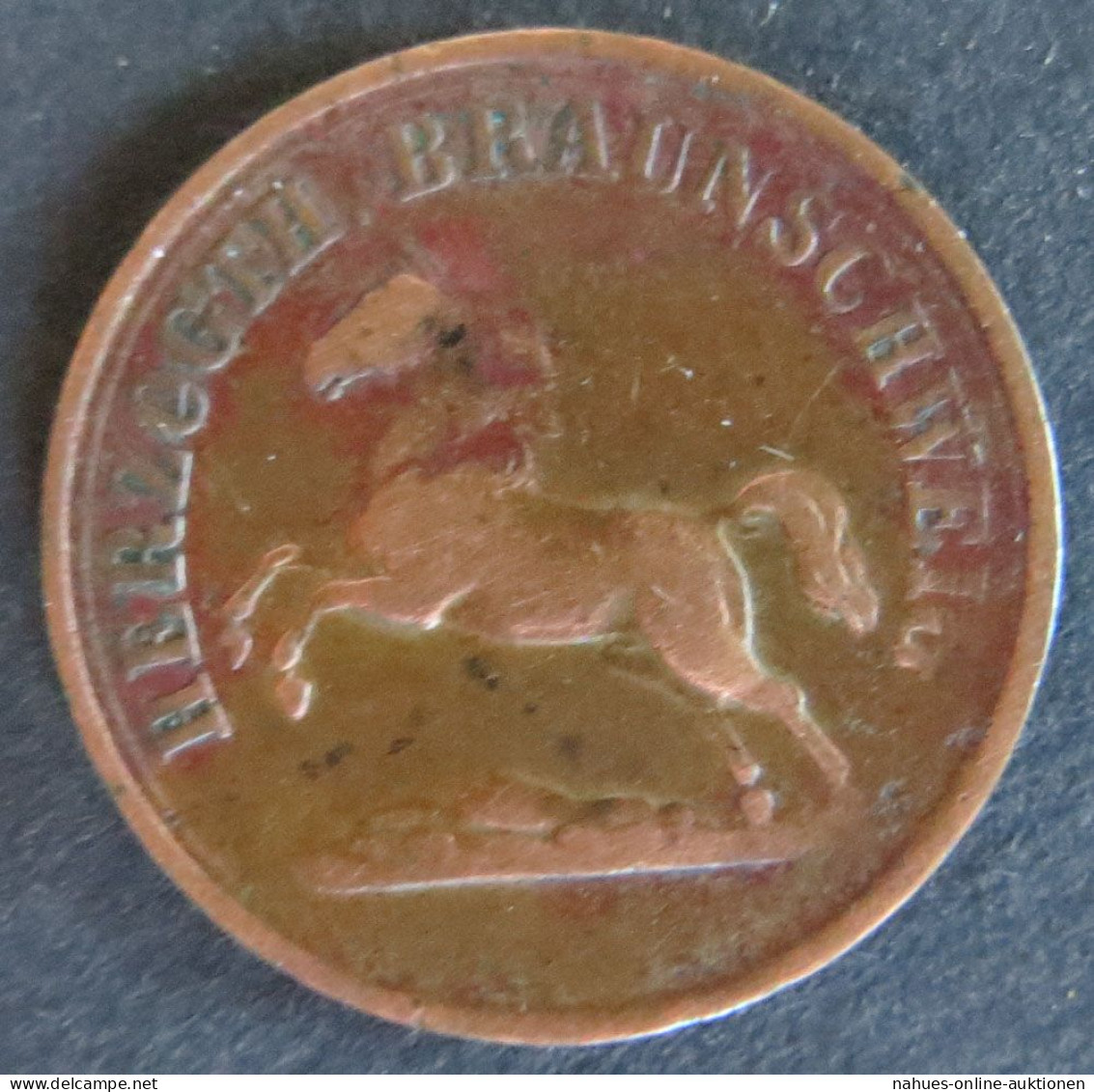 Münze Braunschweig 90 - 2 Pfennig Scheidemünze 1859 Sachsenroß Kupfer Ss - Autres & Non Classés