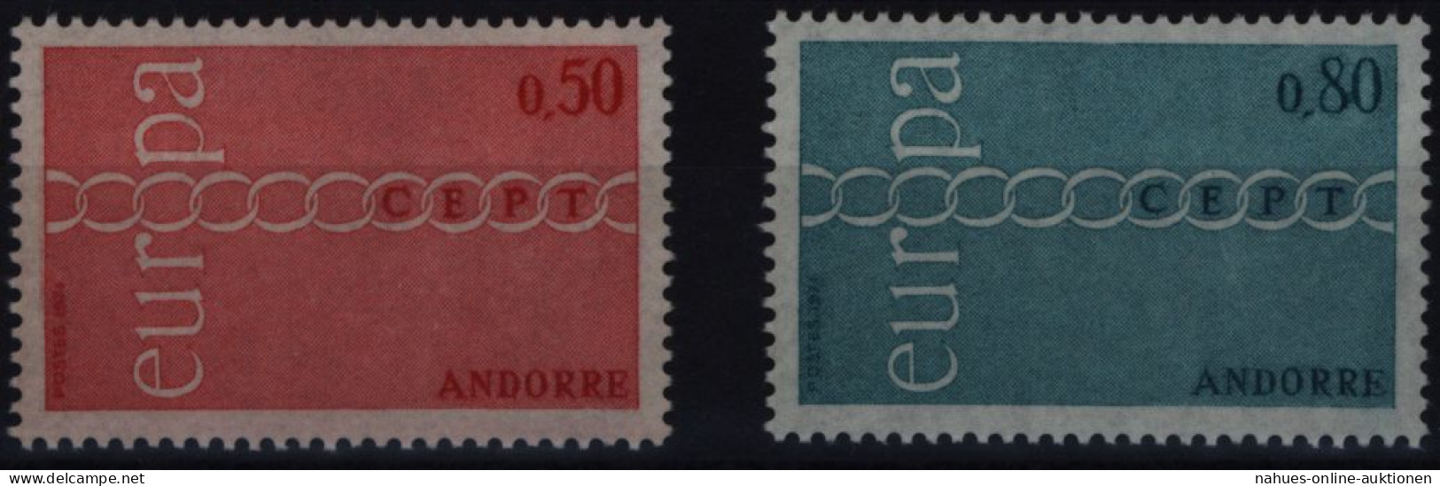 Andorra Französische Pos 232-233 Europa CEPT 1971 Komplett Postfrisch MNH - Lettres & Documents