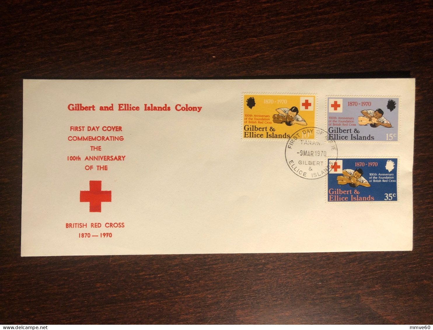 GILBERT & ELLICE FDC COVER 1970 YEAR  RED CROSS HEALTH MEDICINE STAMPS - Gilbert & Ellice Islands (...-1979)