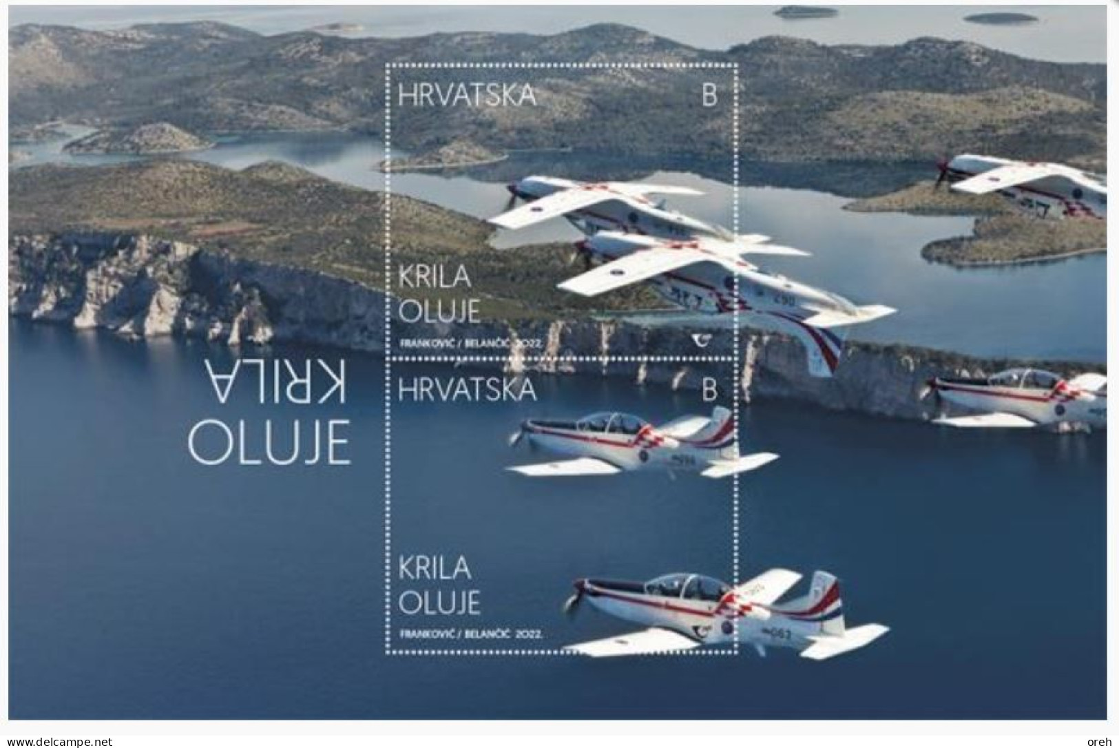 CROATIA 2022,WINGS OF THE STORM,ACROBATIC GROUP,AIRPLANE PILATUS,,BLOCK,MNH - Croatie