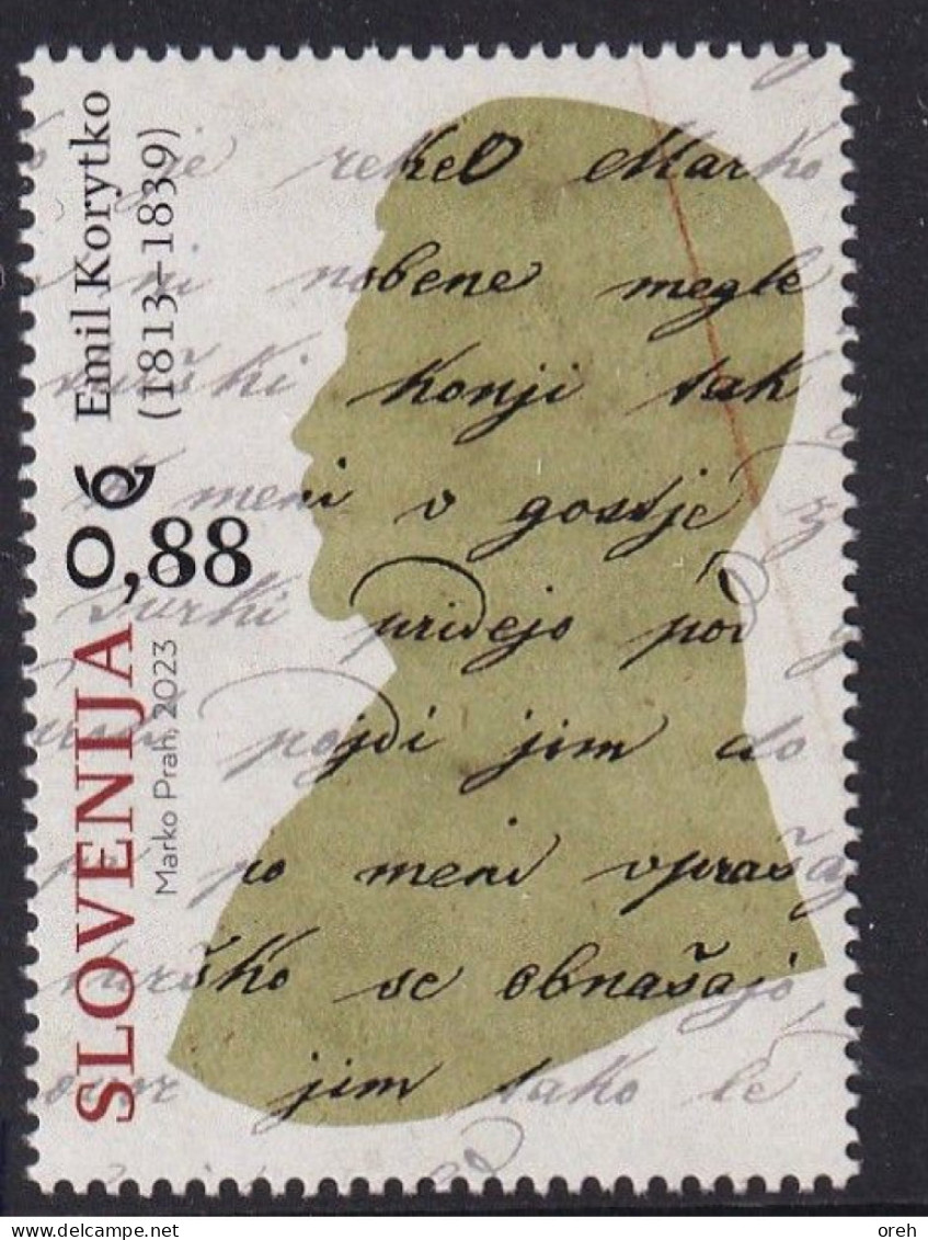 SLOVENIA  2023,EMIL KORYTKO,JOIN,ISSUE WITH POLAND,ETNOGRAF,POET,MNH,MNH - Emissions Communes