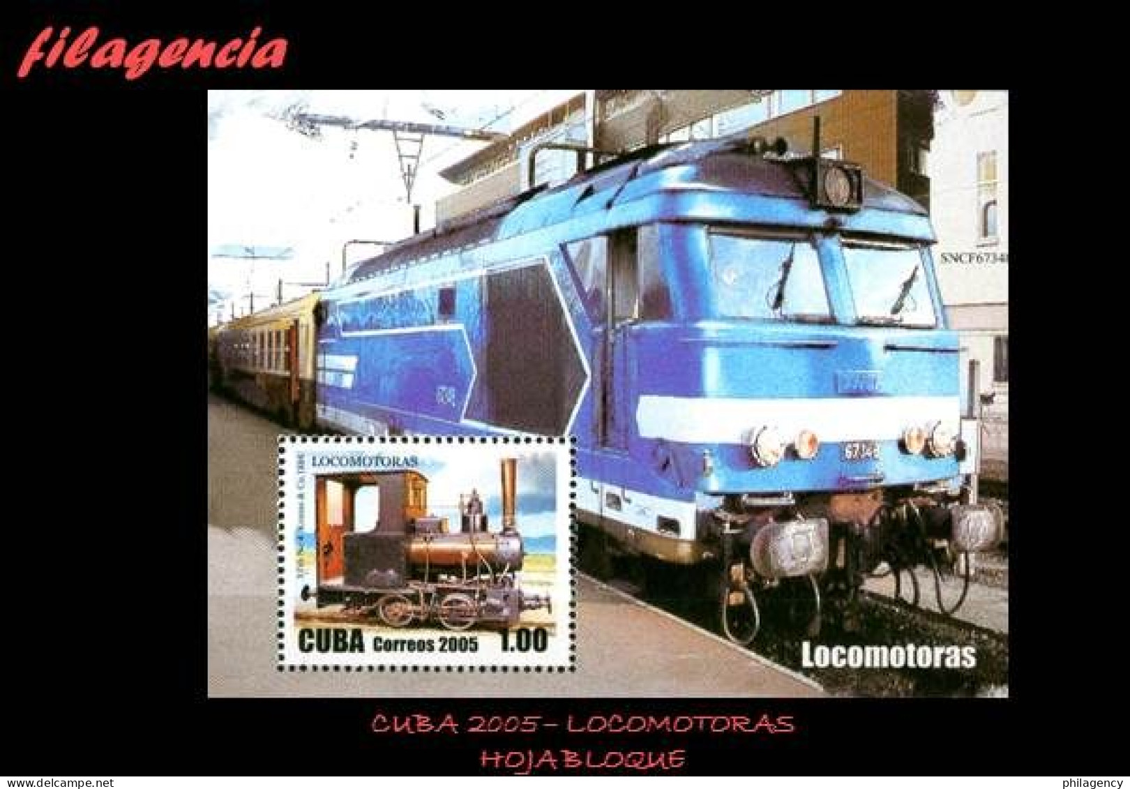 CUBA MINT. 2005-16 HISTORIA DEL FERROCARRIL. LOCOMOTORAS. HOJA BLOQUE - Nuevos