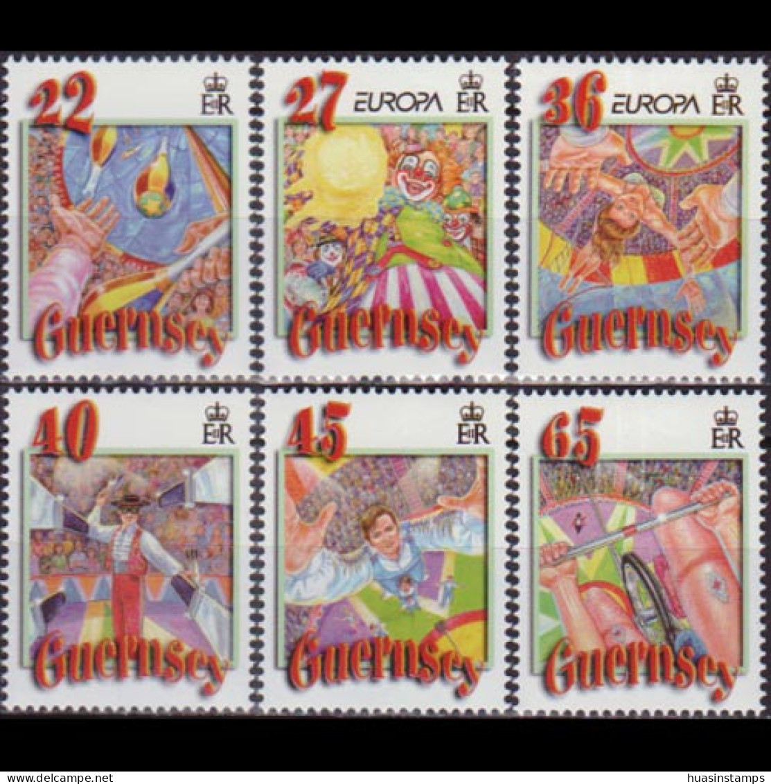 GUERNSEY 2002 - Scott# 756-61 Europa-Circus Set Of 6 MNH - Guernesey