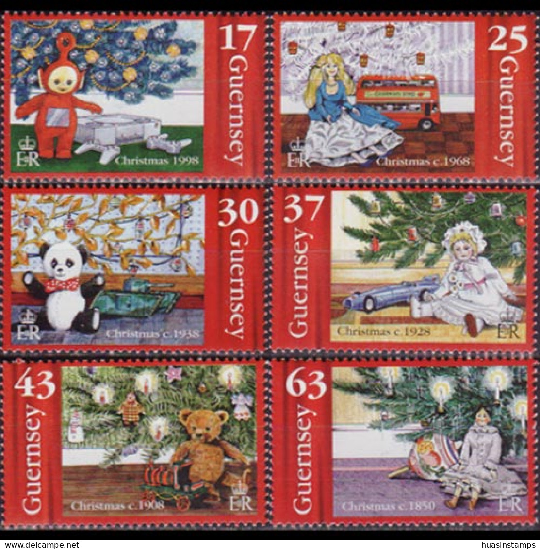 GUERNSEY 1998 - Scott# 664-9 Christmas Set Of 6 MNH - Guernesey