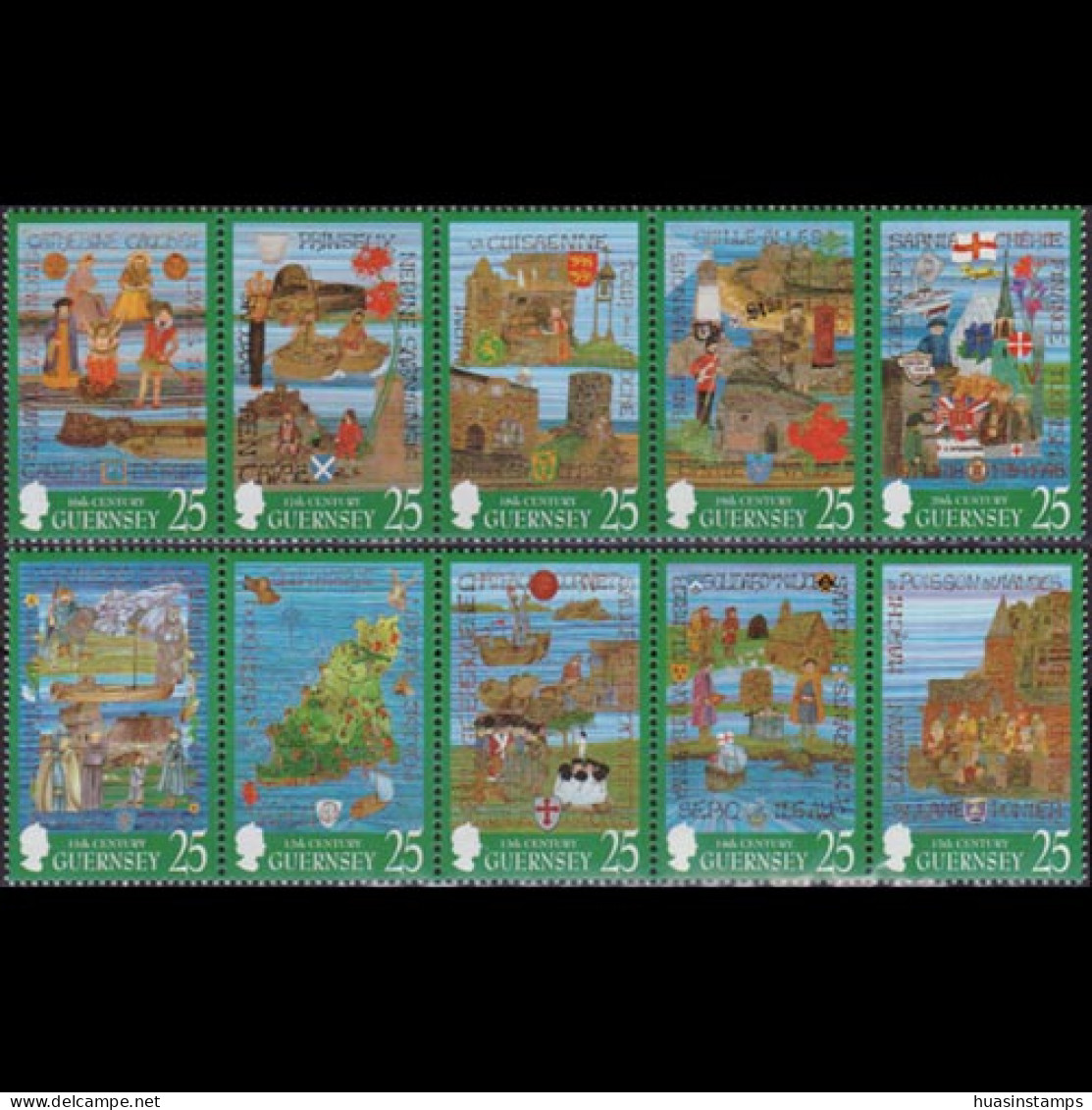 GUERNSEY 1998 - Scott# 615-24 Tapestries Set Of 10 MNH - Guernesey