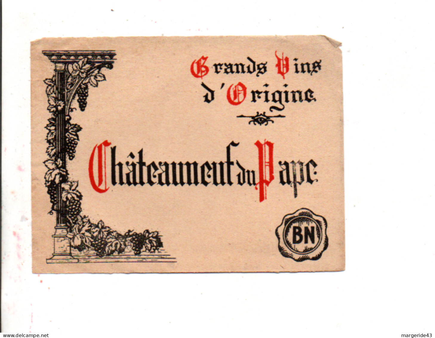 ETIQUETTE CHATEAUNEUF DU PAPE BN - Rode Wijn