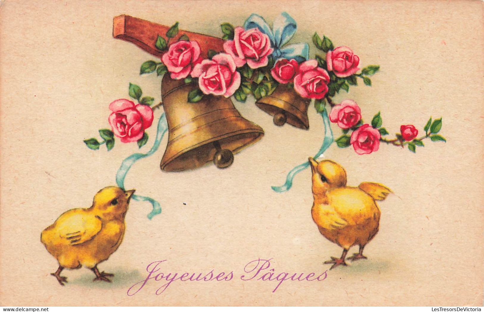 FETES - VOEUX - Pâques - Joyeuses Pâques - Deux Poussins  - Carte Postale Ancienne - Pâques