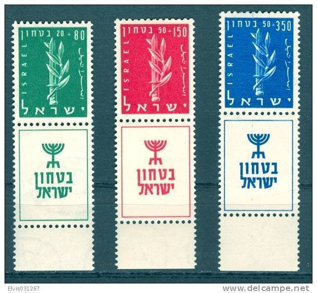 Israel - 1957, Michel/Philex No. : 140-142,  - MNH - *** - Full Tab - Ungebraucht (mit Tabs)