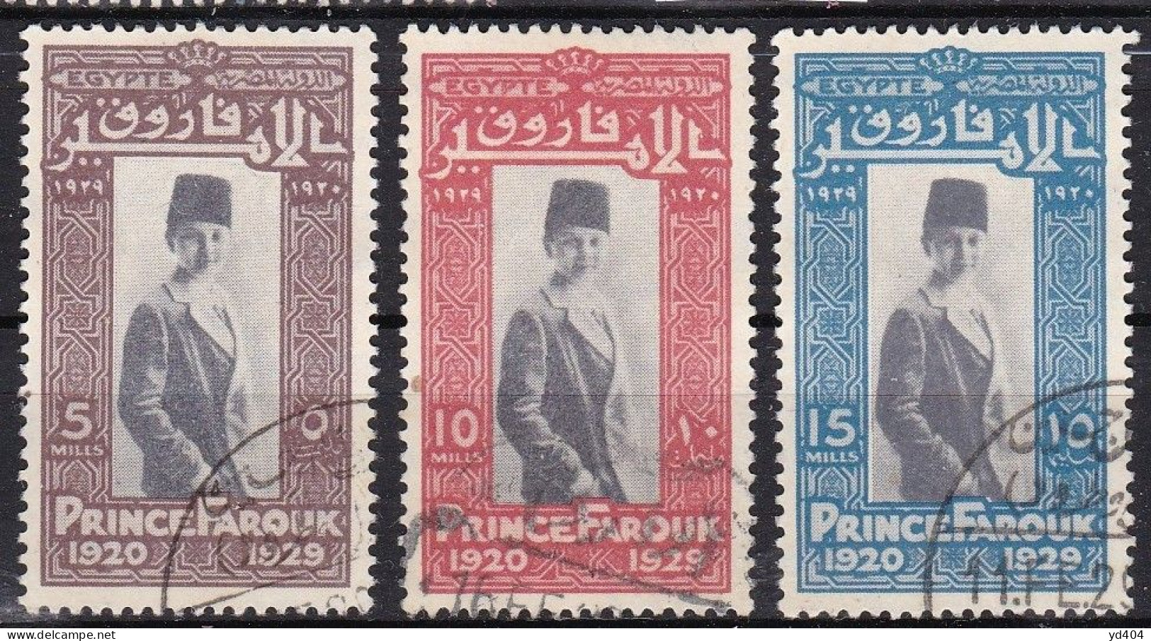 EG066 - EGYPTE - EGYPT - 1929 – PRINCE’S 9th BIRTHDAY - SG # 178/80 USED 7,50 € - Gebruikt