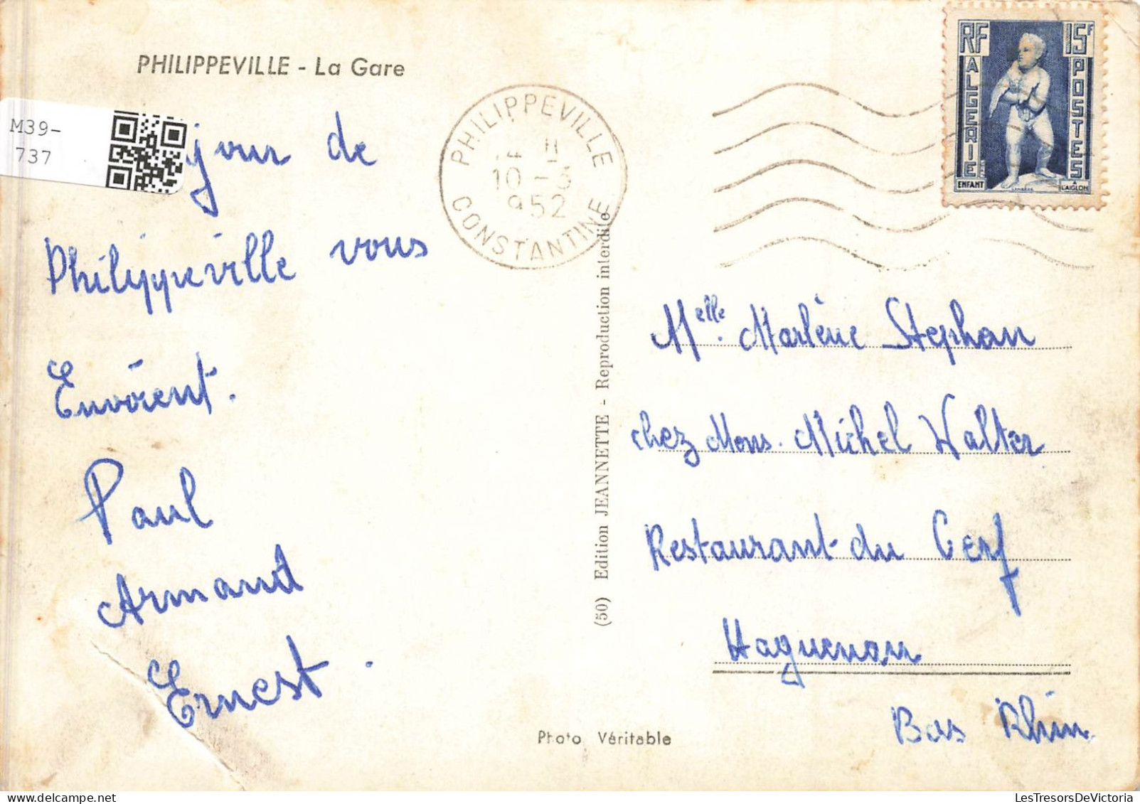 ALGERIE - Philippeville - Vue Générale De La Gare - Carte Postale Ancienne - Skikda (Philippeville)