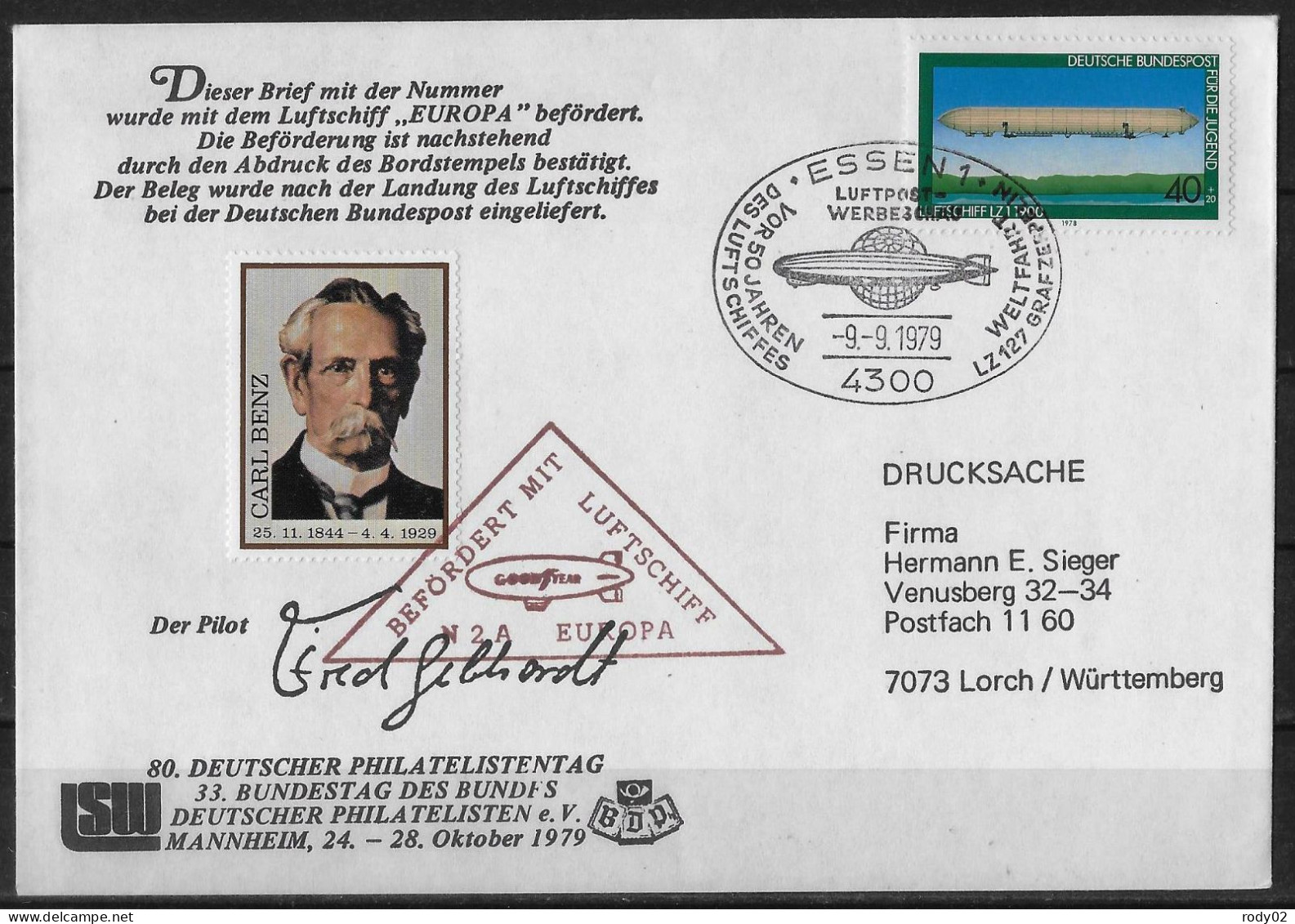 ALLEMAGNE - AVIATION - ENVELOPPE COMMEMORATIVE - Other (Air)