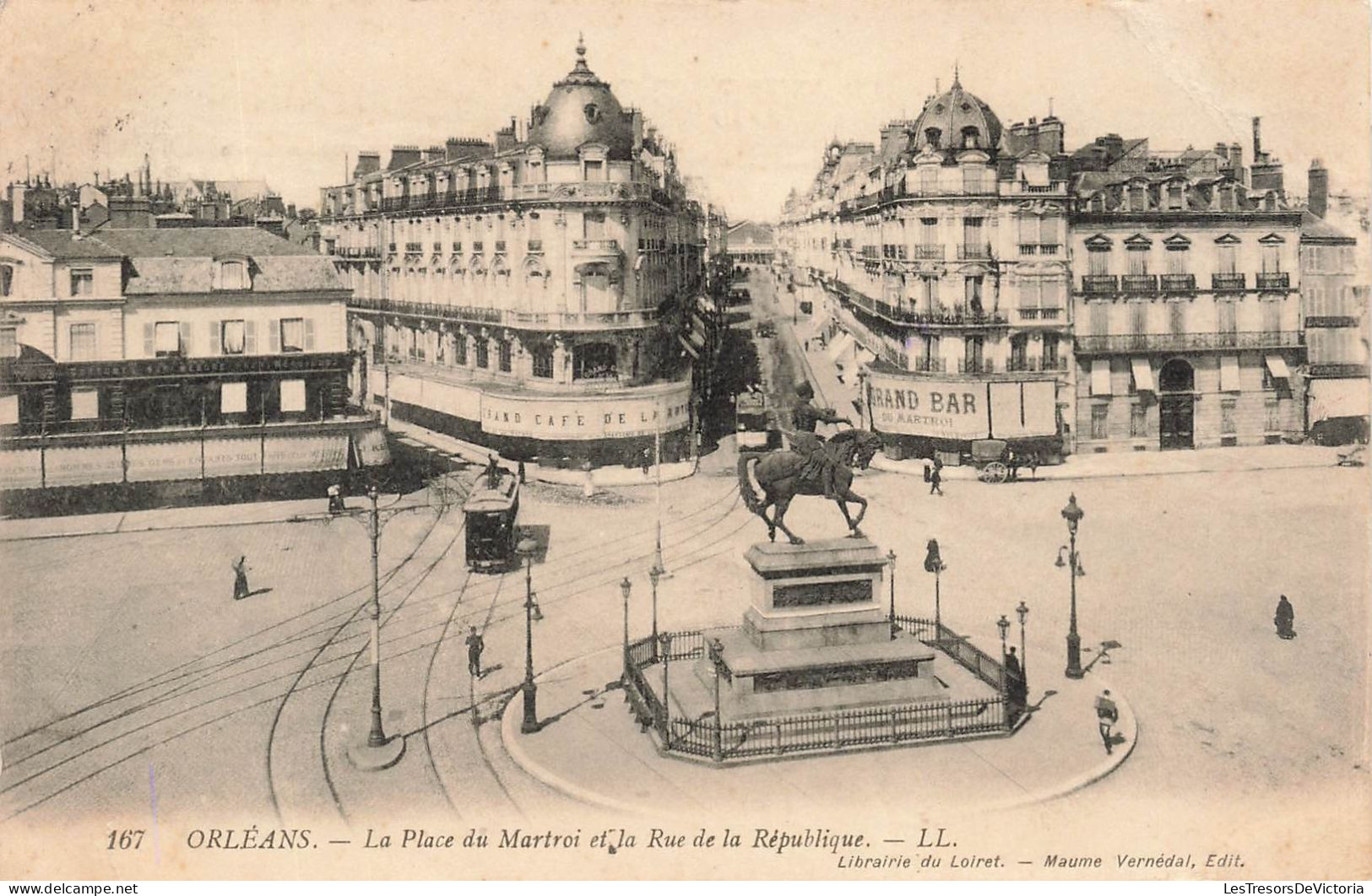 FRANCE - Orléans - Vue Générale De La Place Du Martroi Et La Rue De La République - L L - Carte Postale Ancienne - Orleans