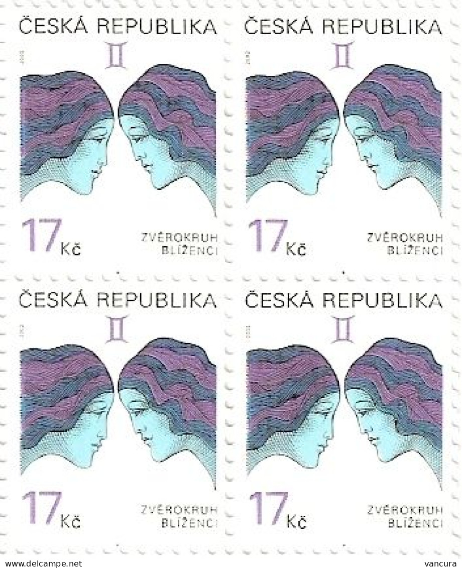 ** 331 Czech Republic Zodiac Sign Gemini 2002 Astronomy Astrology Mythology - Unused Stamps