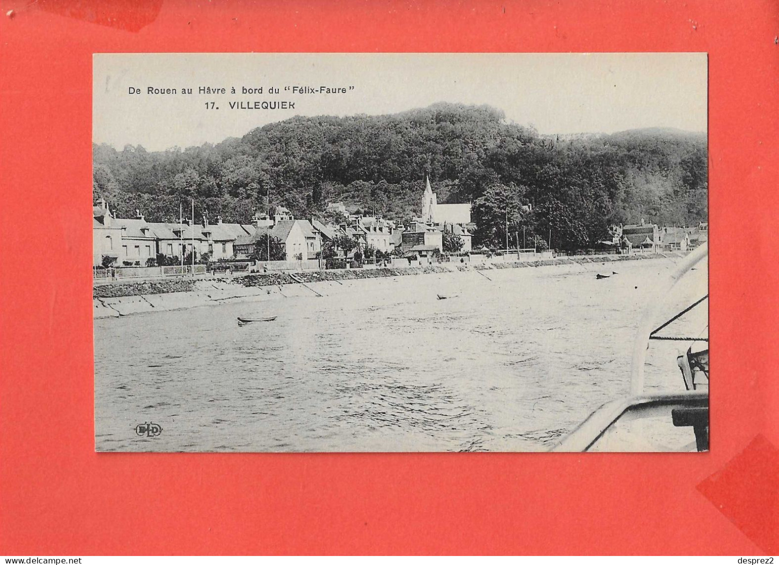 76 VILLEQUIER Cpa A Bord Du Bateau Felix Faure              17 ELD - Villequier