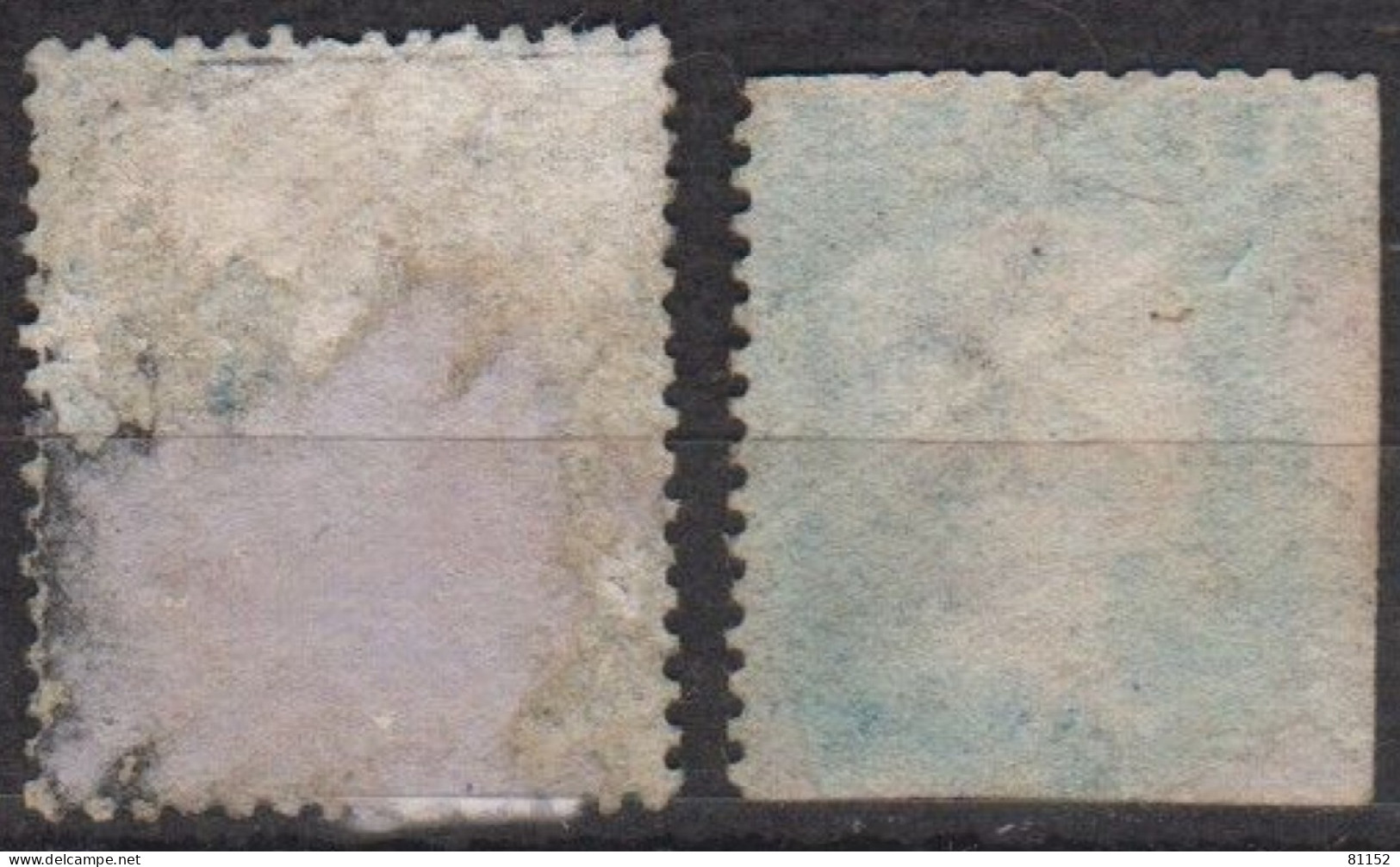 Lot De 2  GRANDE-BRETAGNE   Victoria   2p Bleu, Dentelé   Y.T. 27  Oblitéré   Scan Recto-verso Année 1858-64 - Oblitérés