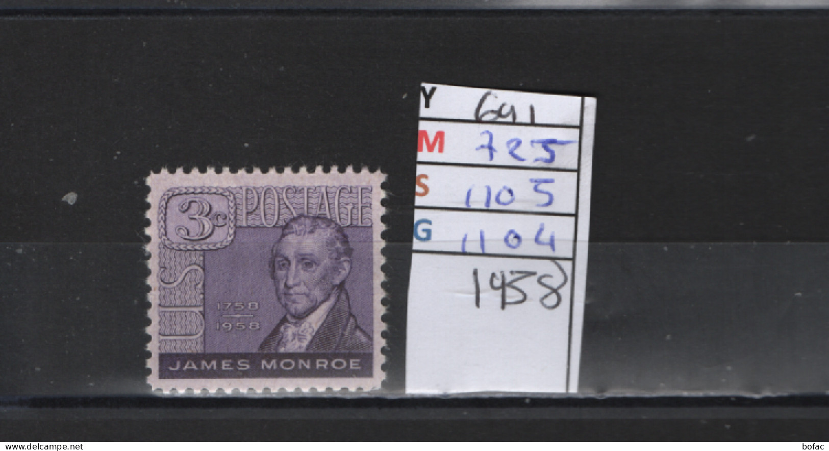 PRIX FIXE **  641 YT 725 MC 1105 SCO 1104 GIB James Monroe 1948  58A/07 - Neufs