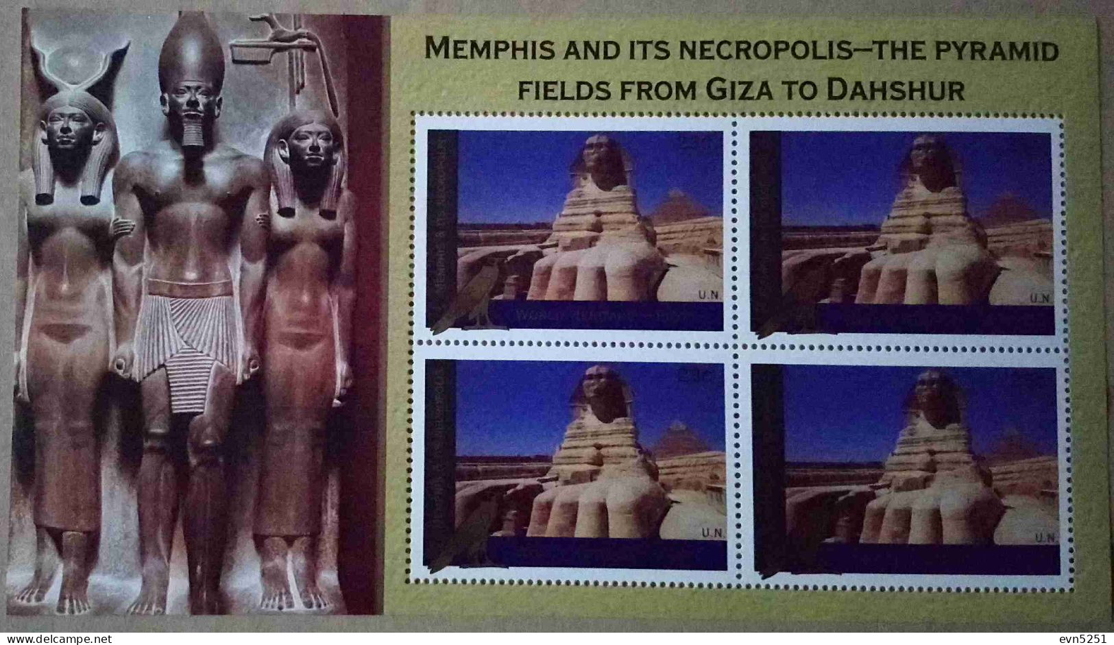 N-U-C Ny05-01 : Nations Unies New York - Memphis Et Sa Nécropole De Sphinx Et La Grande Pyramide De Gizeh - Neufs