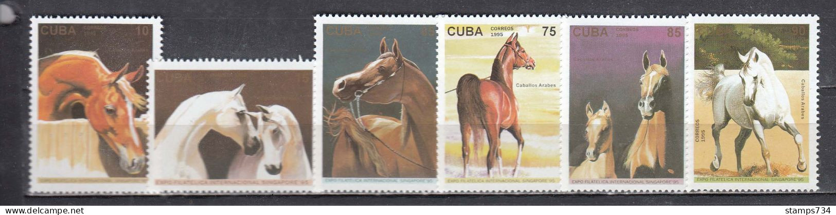 Cuba 1995 - Horses, Mi-nr. 3835/40, MNH** - Nuevos