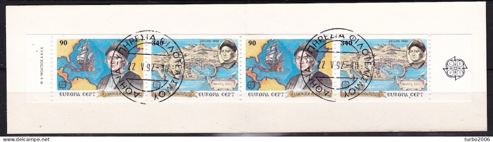 GREECE 1992 Europe CEPT Booklet Vl. 1851 / 1852 A Used - Postzegelboekjes