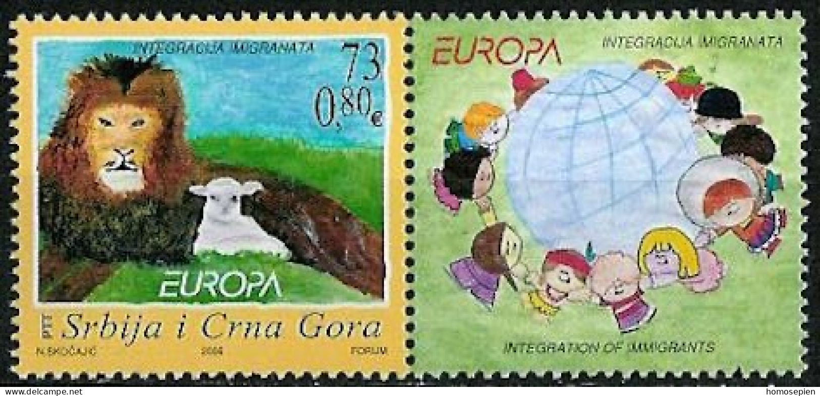 Europa CEPT 2006 Serbie Et Monténégro - Serbia - Serbien Y&T N°3157a - Michel N°3330+ZF *** - 0,80€ EUROPA - 2006