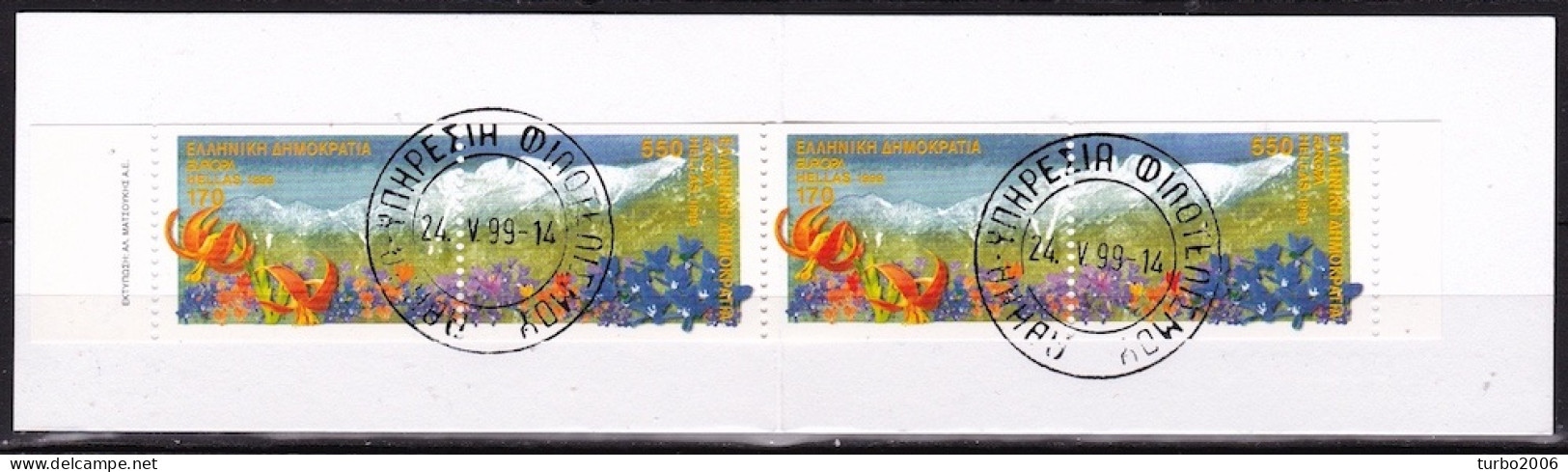 GREECE 1999 Europe CEPT Booklet Vl. 2046 / 2047 A Used - Postzegelboekjes