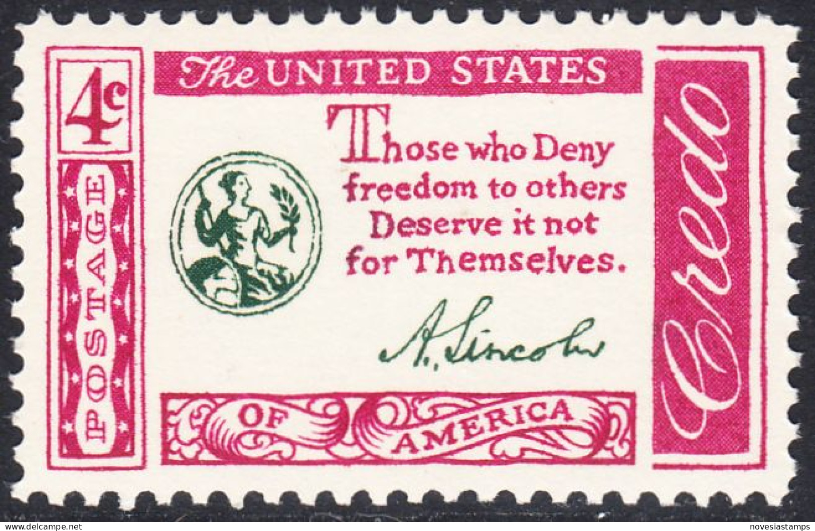 !a! USA Sc# 1143 MNH SINGLE (a2) - Credo: Lincoln - Unused Stamps